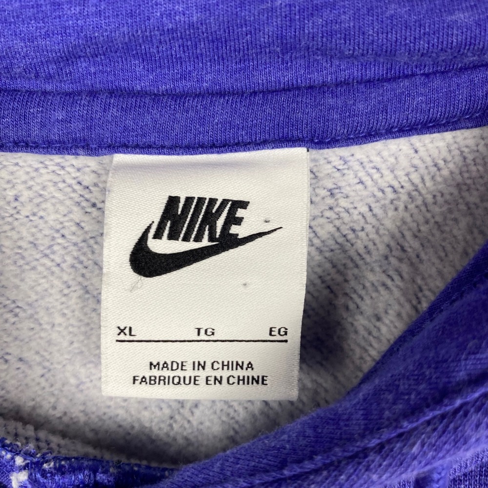 Nike Sportswear Essential Women Cropped Hoodie Purple Futura Logo XL 0461 - Picture 4 of 8